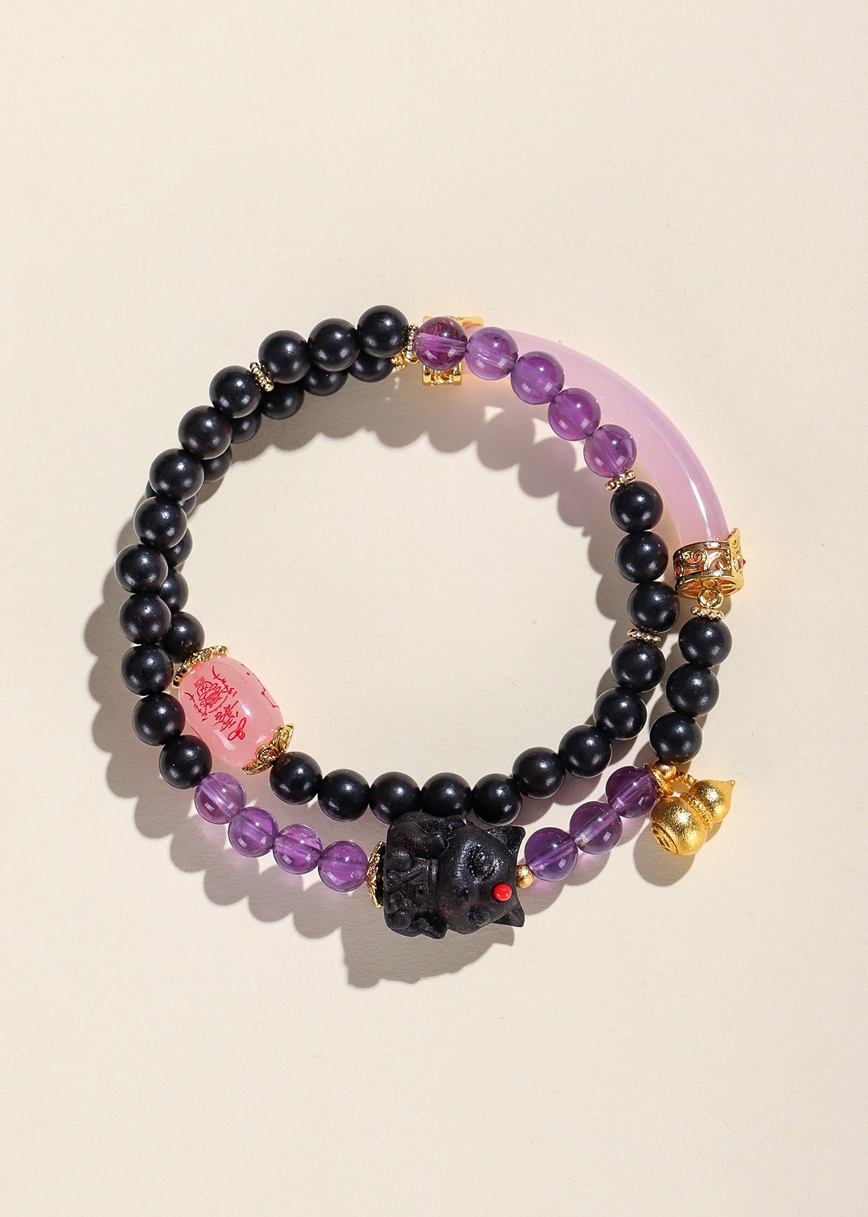 Planderful Fortune's Favor Bracelet – Original Design with Pink Agate and Amethyst
