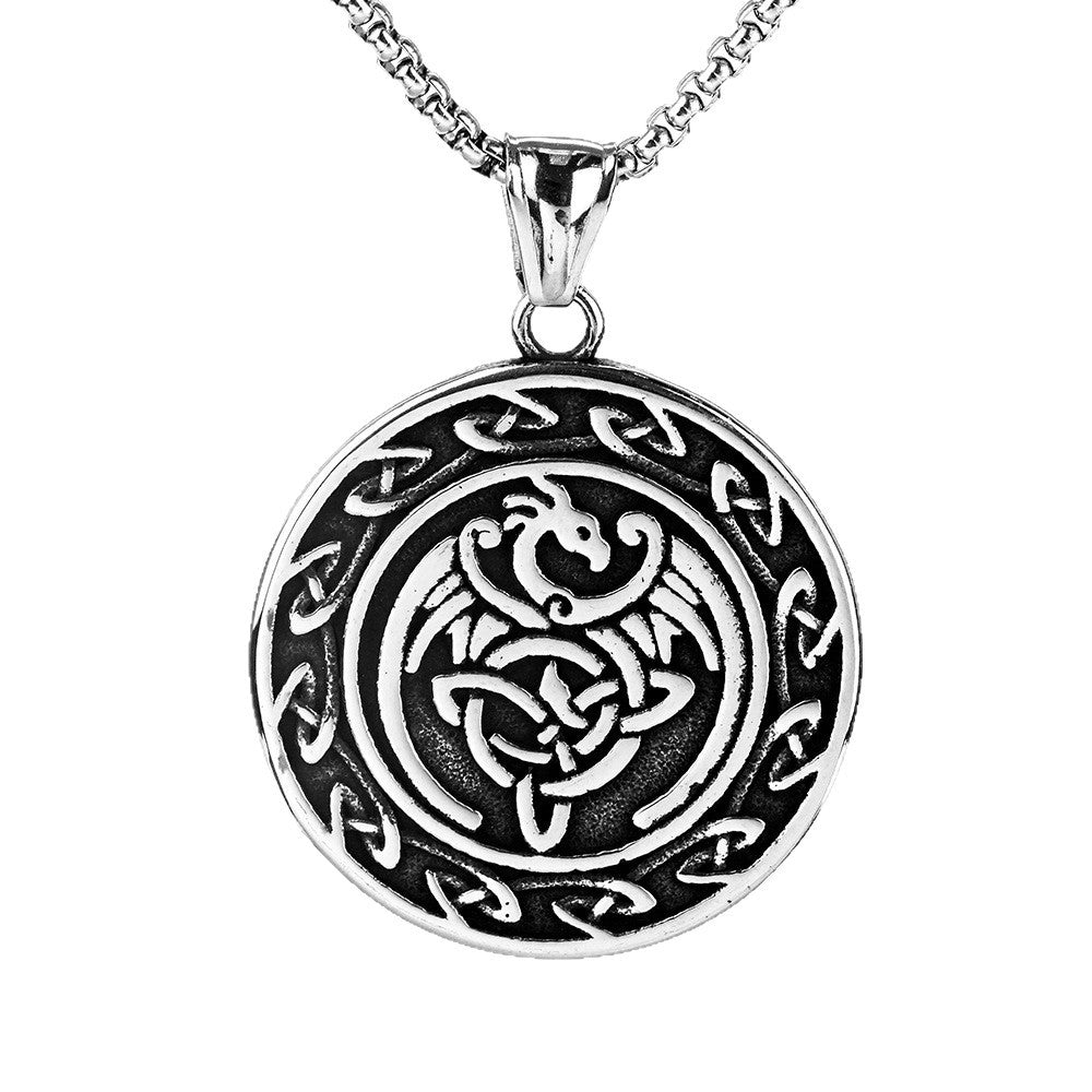 Vintage Stainless Steel Men's Pendant Necklace