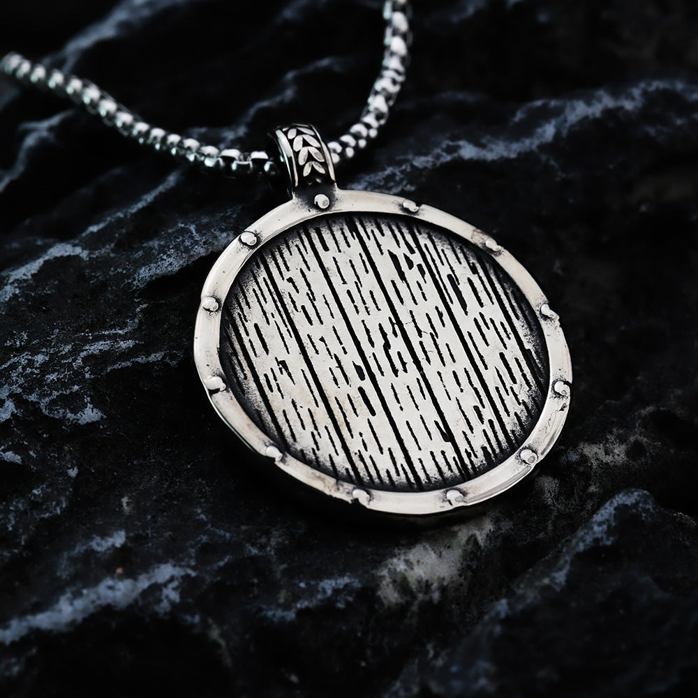 Nordic Retro Stainless Steel Men's Pendant Viking Shield