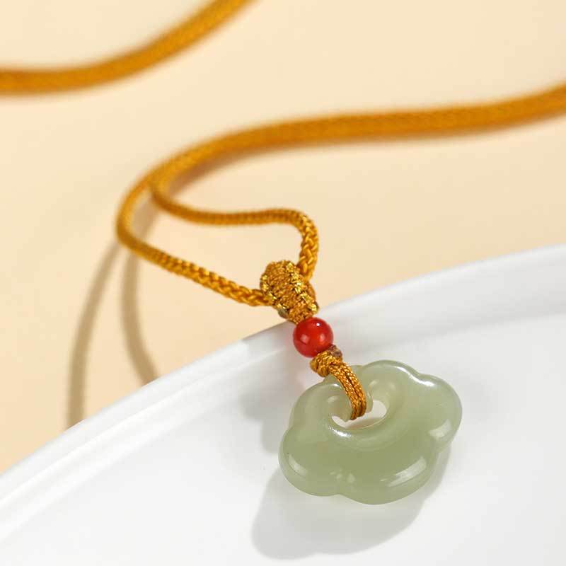 Hetian Jade Pixiu Ruyi Lock Pendant Necklace