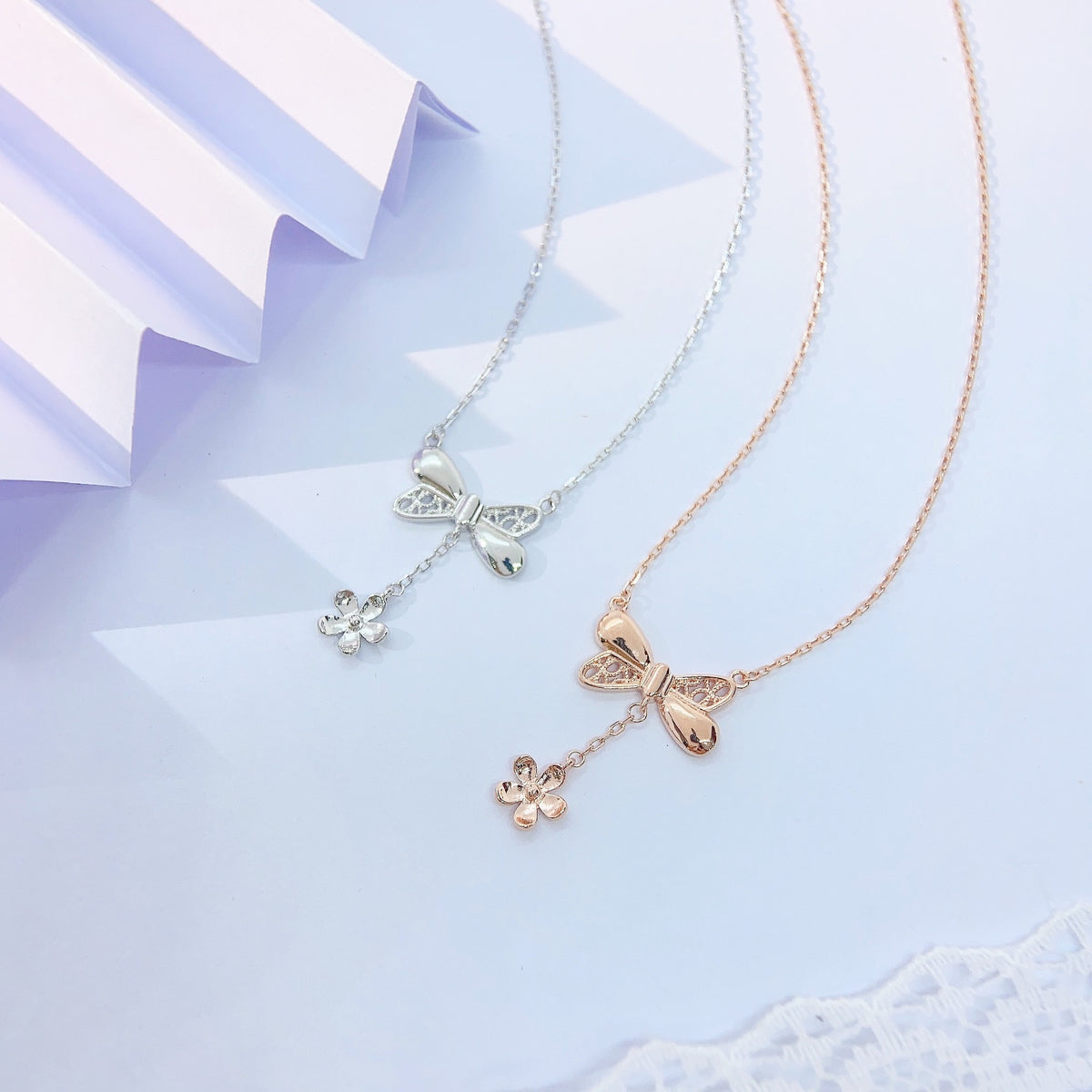 925 Bow 925 Sterling Silver Pendant Necklace