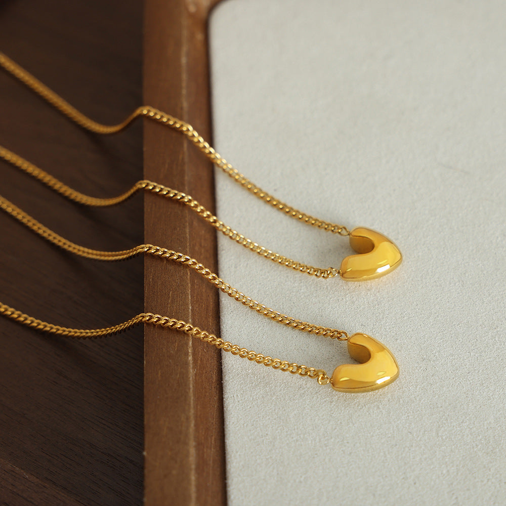Heart-Shaped Gold-Plated Titanium Pendant Necklace - Personalized Joker Jewelry