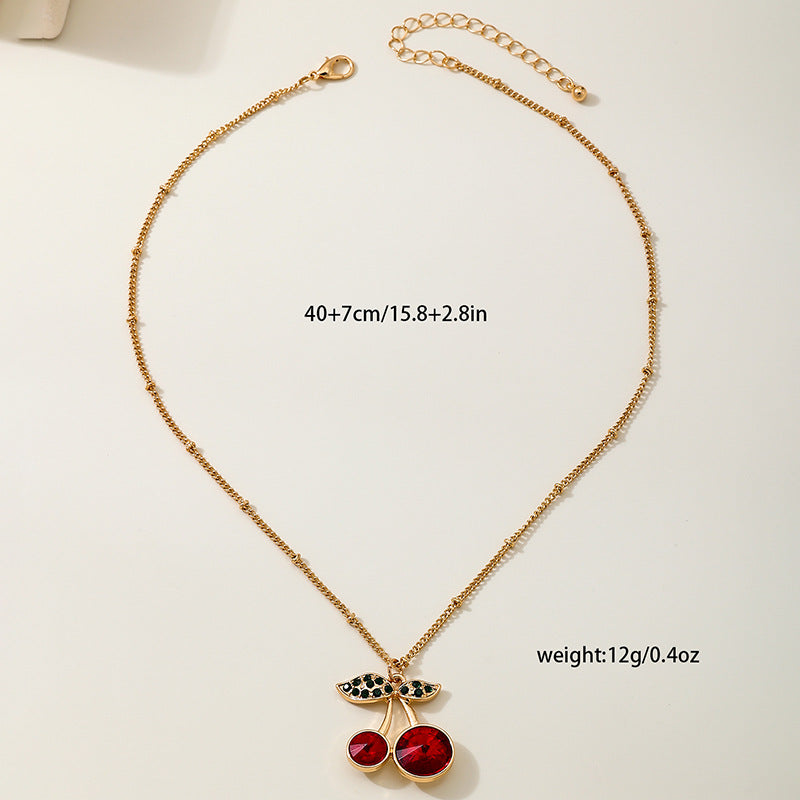 Planderful Vienna Verve Necklace – Cute Metal Cherry Pendant Design