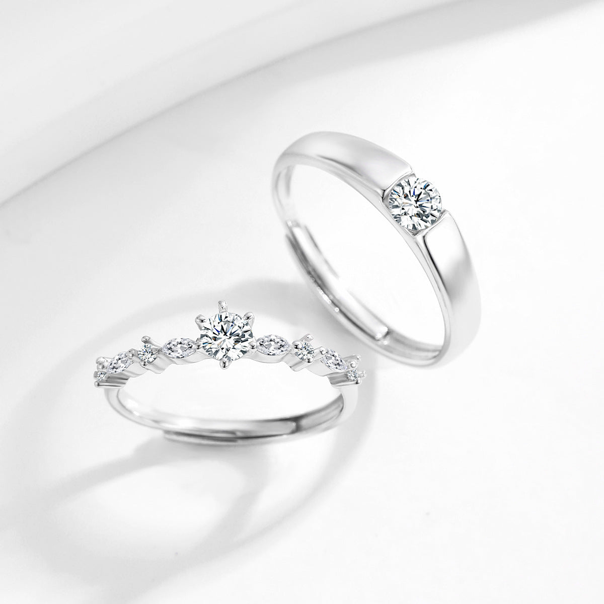 Minimalist Moon Sun S925 Sterling Silver Ring