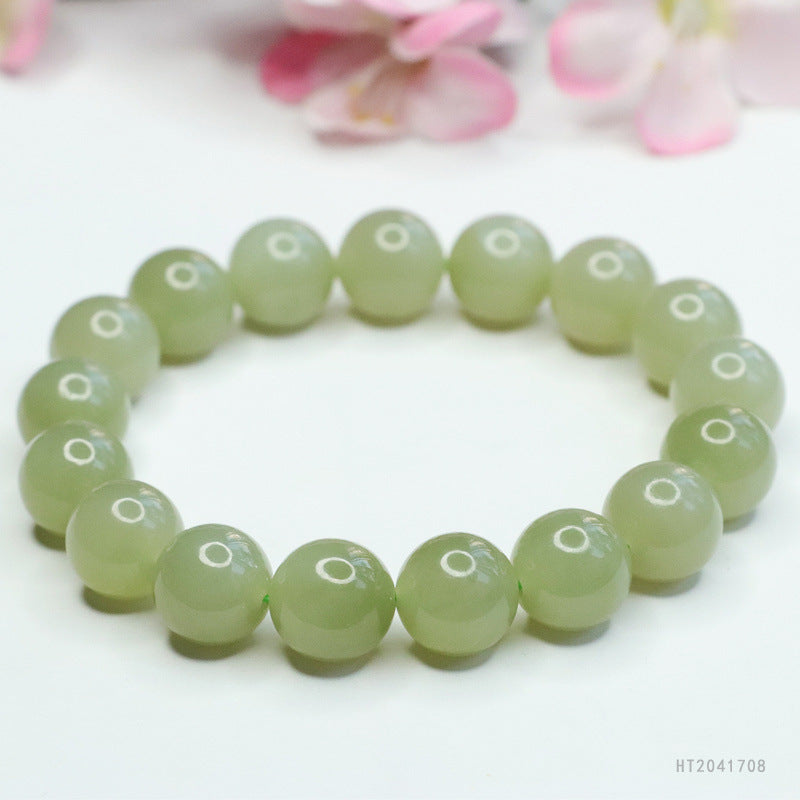 11 mm Lake Green Hetian Jade Bracelet