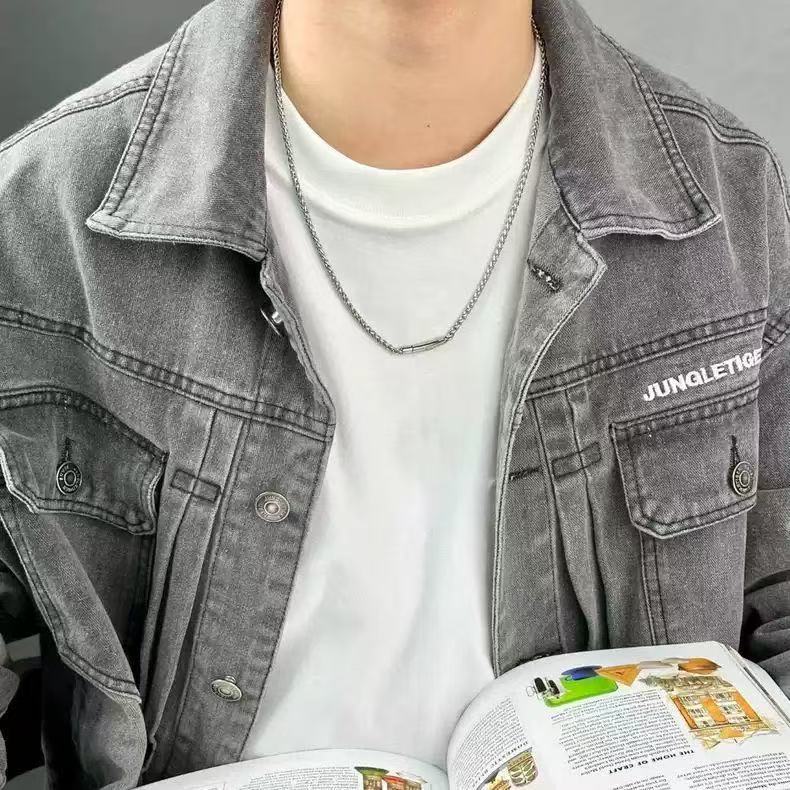 Planderful Jewelry Titanium Steel Chain Necklace For Men Hip Hop Style Domineering Fashion Accessory