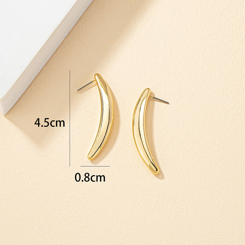 Golden Curve Water Drop Earrings - Vienna Verve Collection