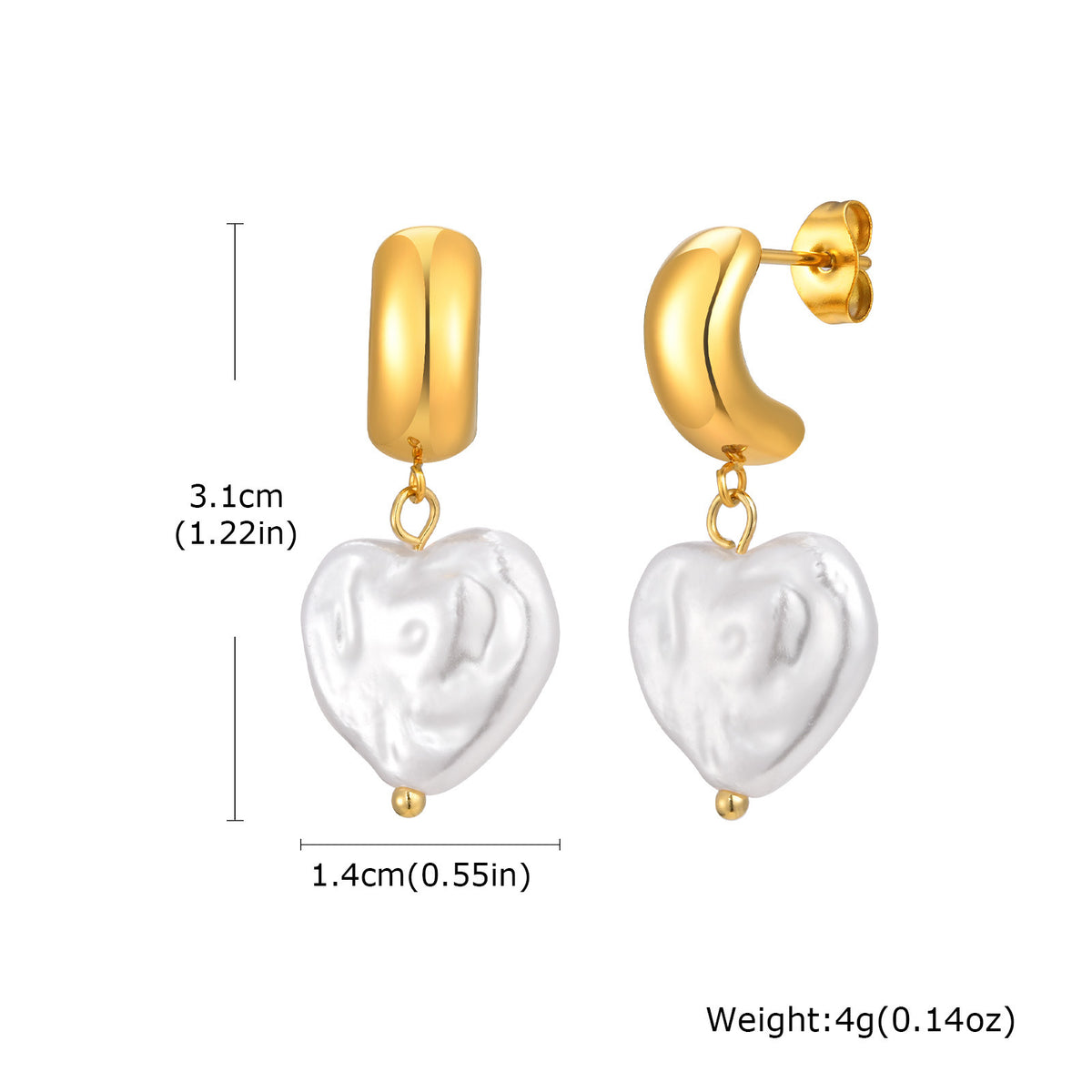 Stainless Steel Pearl Earrings
