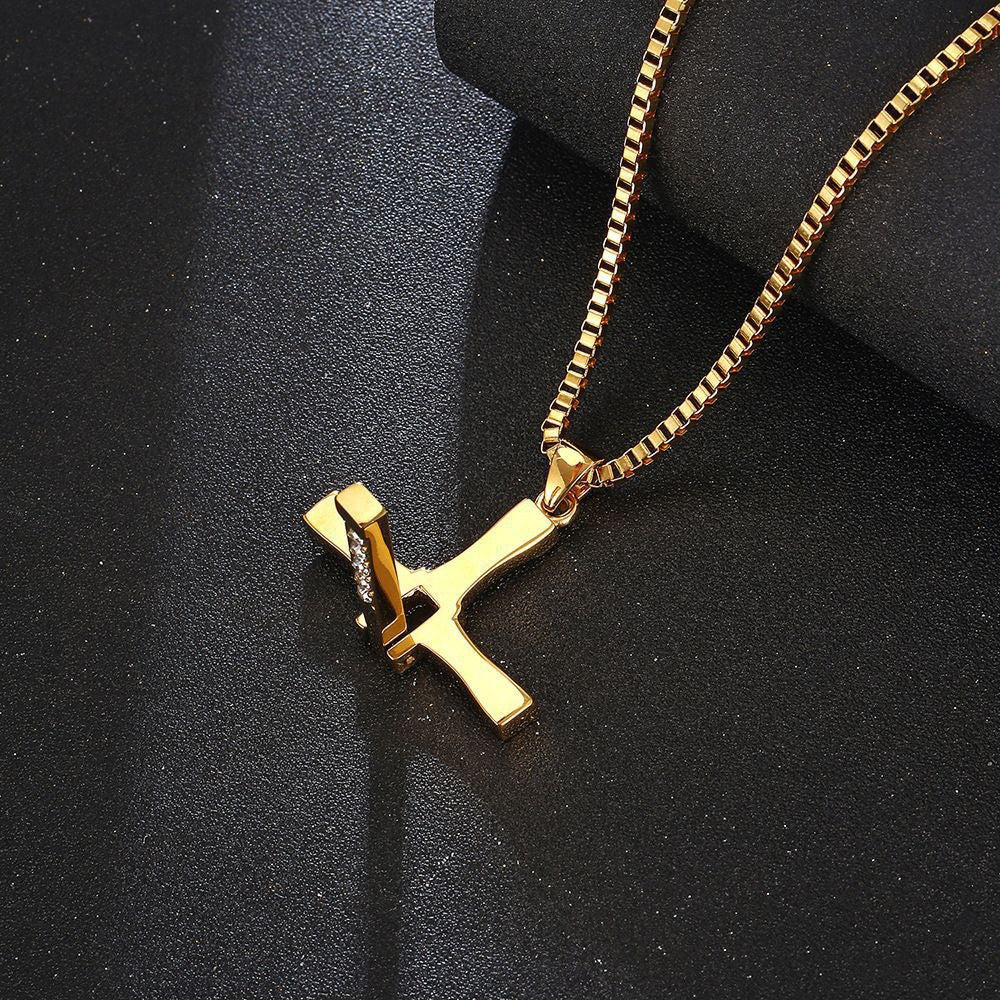 Cross Speed Stainless Steel Men's Pendant Necklace