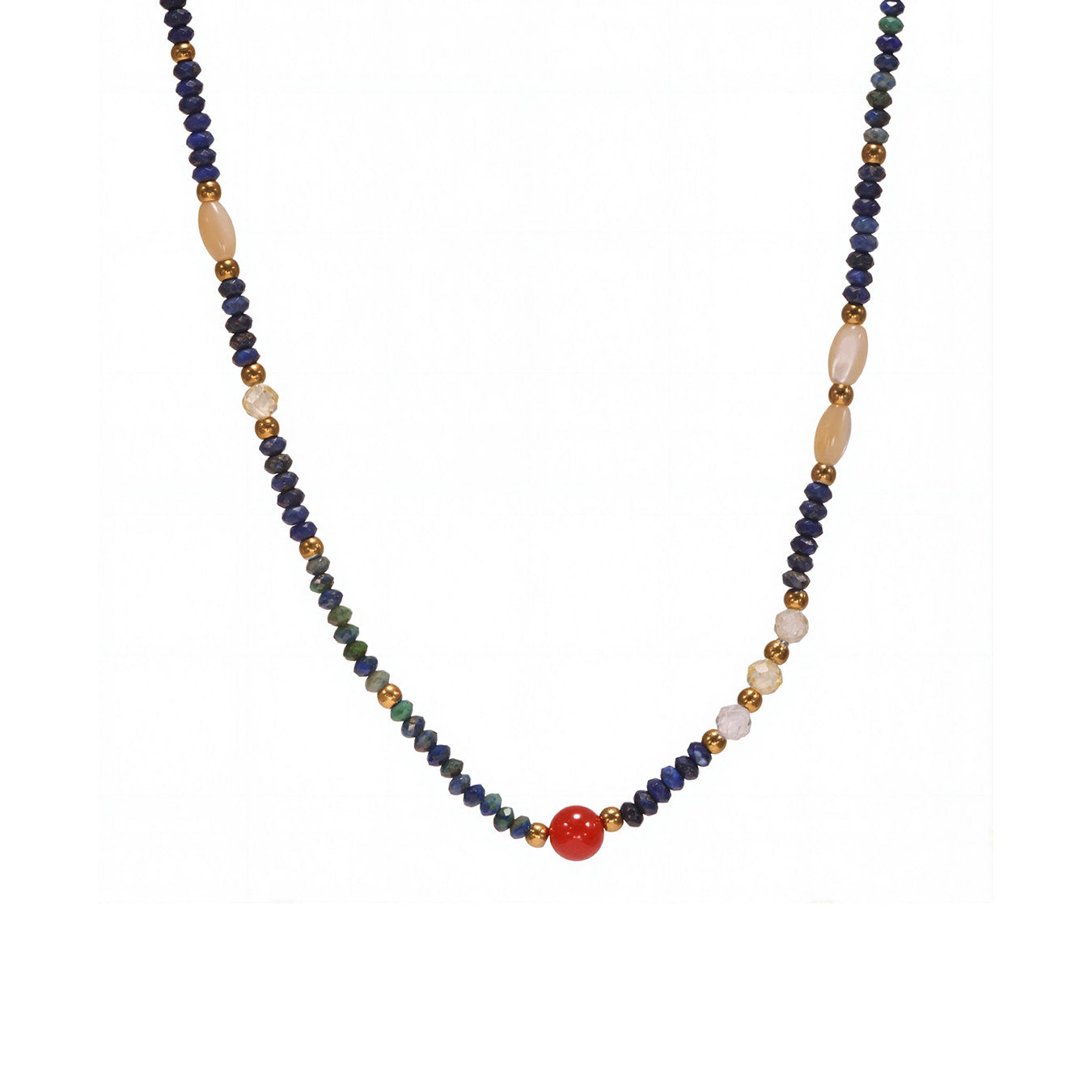 Planderful Women Lapis Lazuli Beaded Necklace Elegant