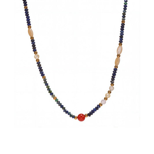 Planderful Women Lapis Lazuli Beaded Necklace Elegant