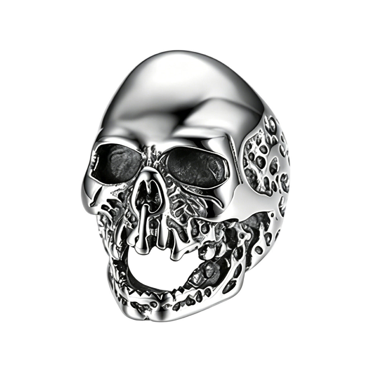 Planderful Skull Ring Stainless Steel Unisex Retro Gothic Jewelry For Men Women Durable Size 7 12