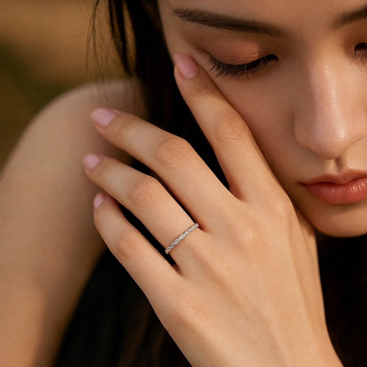 Egg-Shaped S925 Sterling Silver Ring