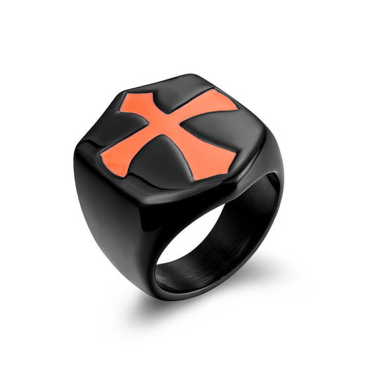 Cross Legion Oil Drip Men's Stainless Steel Ring – Cast