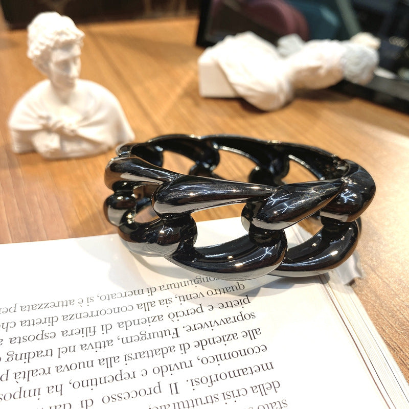 Golden Charm Bracelet with Unique Chain Design