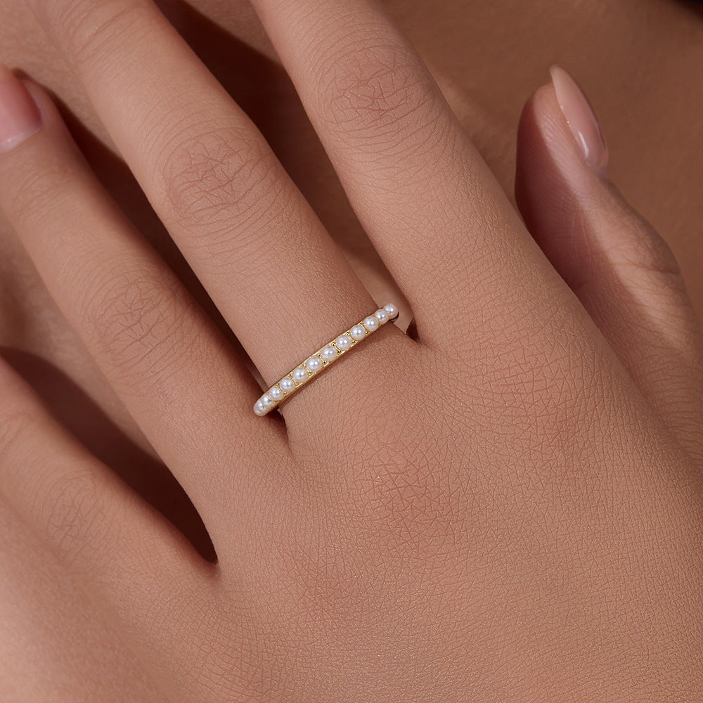S925 Sterling Silver Japanese Pearl Ring