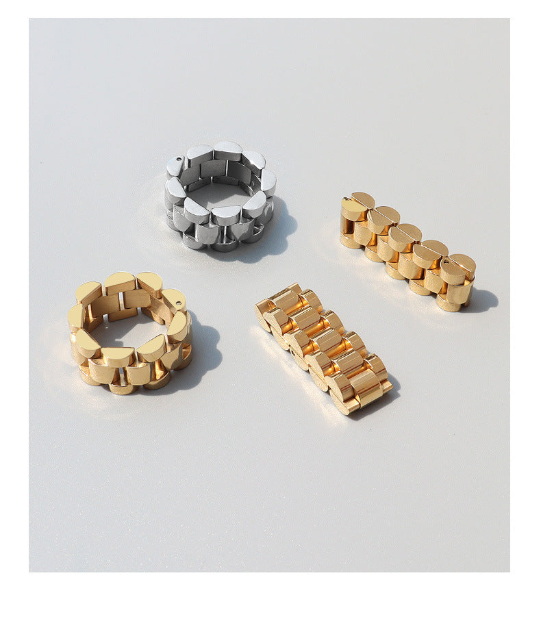 Exaggerated Labor Plus Texture Handmade Titanium Steel Ring - Versatile Index Finger Jewelry