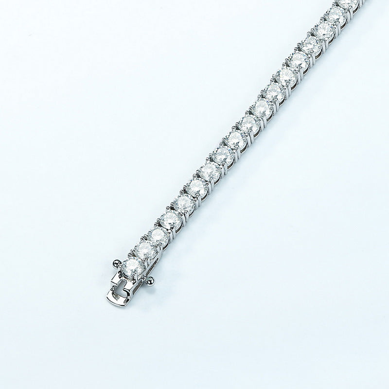 S925 Sterling Silver Moissanite Tennis 4 × 4 mm Bracelet