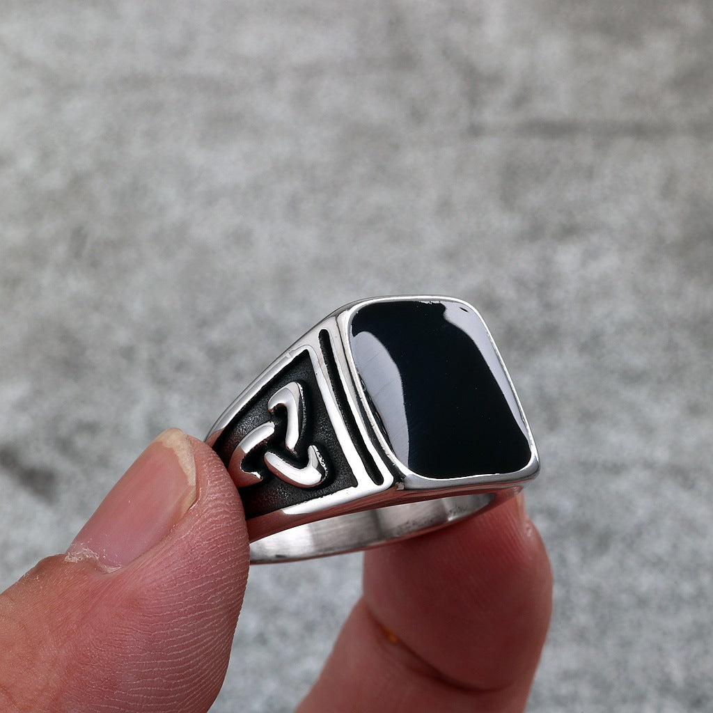 Vintage Viking Stainless Steel Men's Ring