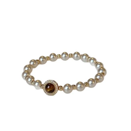 Maillard Tiger Eye & Pearl Bracelet
