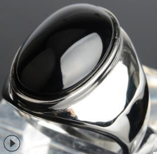 Planderful Oval Opal Ring Unisex Titanium Steel Durable Retro Style For Men And Women
