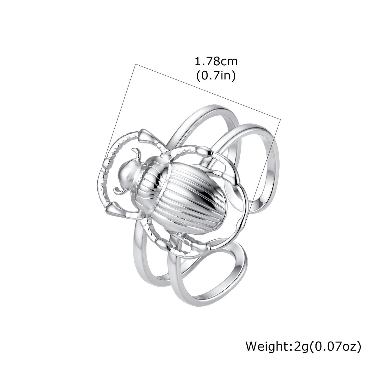 Affordable Stainless Steel Scarab Open Cool Neutral Wind Ring