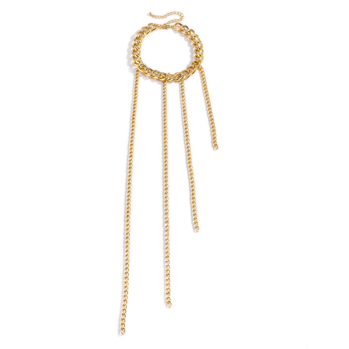 Planderful Vienna Verve Fringe Chain Necklace For Women Bold Hip Hop Geometric Statement Jewelry