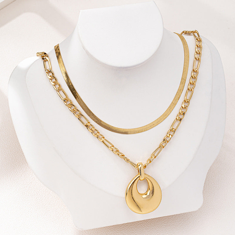 Fashionable Metal Double-Layer Necklace for Women by Planderful