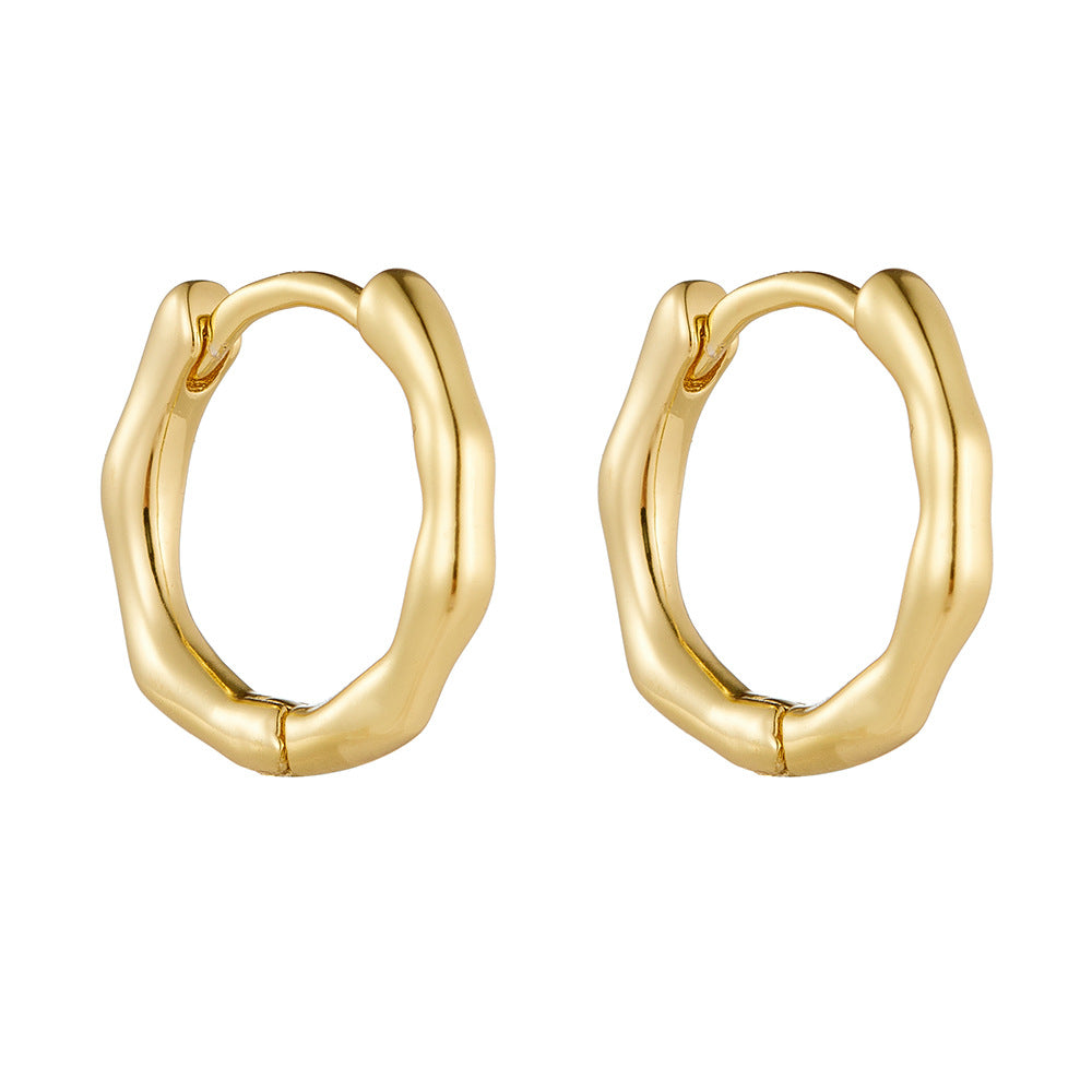 Irregular Wave Twist Ear Buckle S925 Sterling Silver Earrings