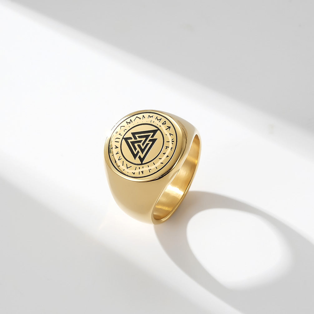 Planderful Mens Durable Steel Triangle Ring Eternal Celtic Design Everyday Genie Collection Hip Hop Style Size 7 12