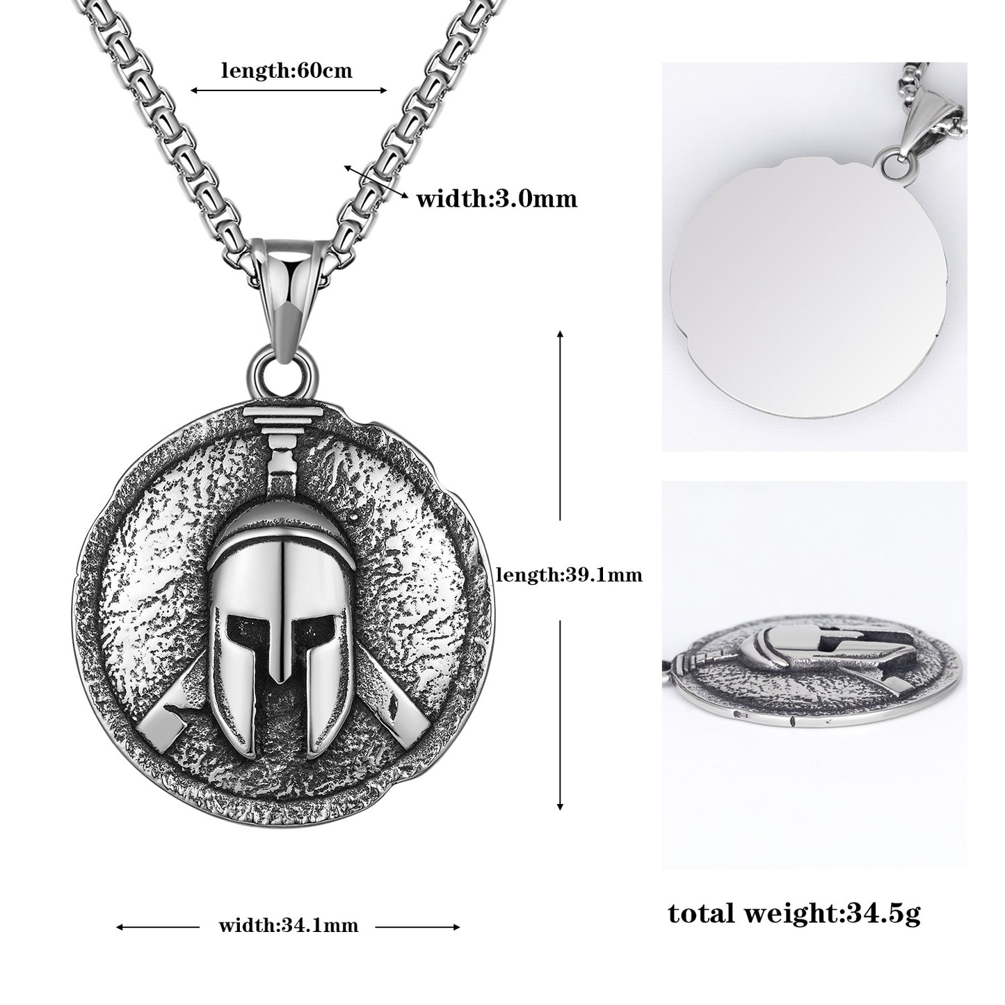 Titanium Steel Necklace - Vintage Spartan Pendant For Men With Hip Hop Style Urban Streetwear