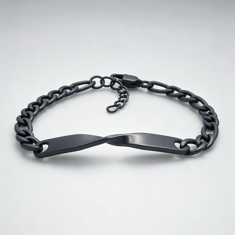 Cold Style Adjustable Extension Chain Bracelet Mobius Twist Long Curved Bar Nk Chain