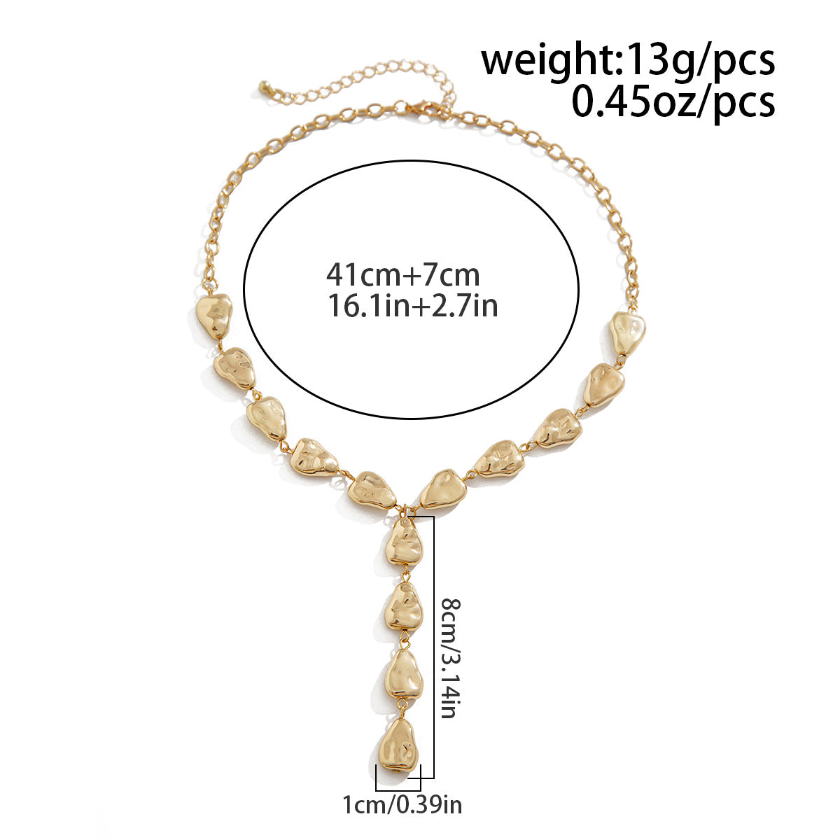 Baroque Teardrop Y-Shaped Necklace