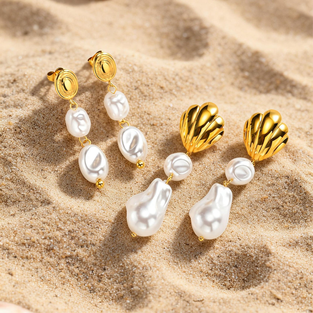 Stainless Steel Pearl Earrings