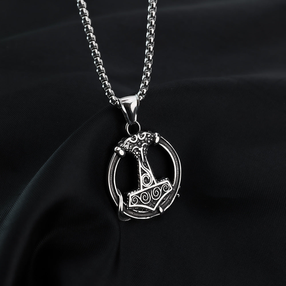 Hip-Hop European American Retro Viking Pendant Necklace for Men