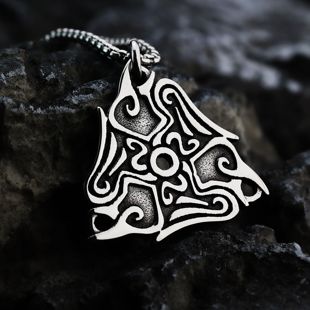 European And American Retro Men's Pendant Necklace Viking Crow Totem