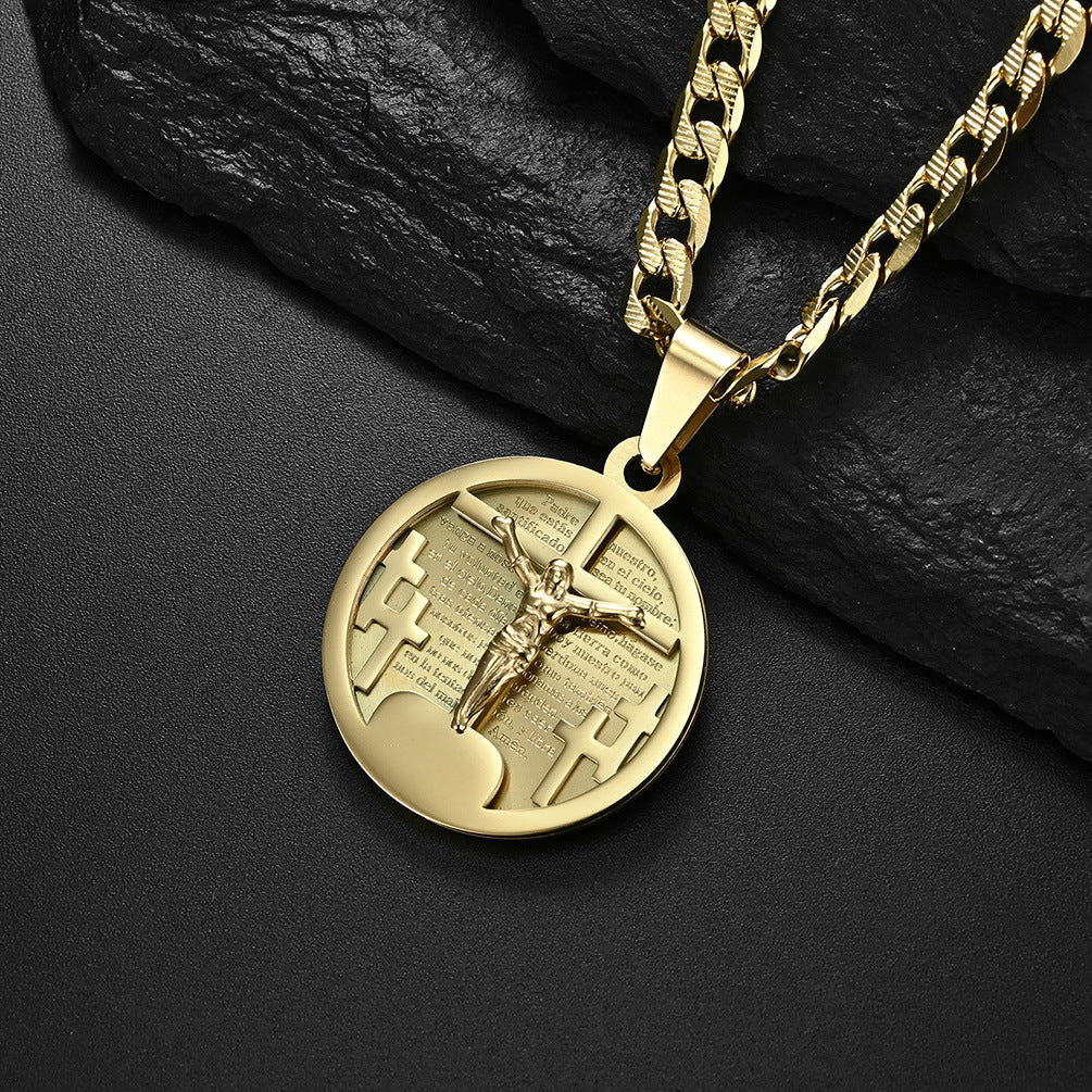 Cross Necklace Titanium Steel Gold Plated Unisex Hip Hop Pendant By Planderful Everyday Genie