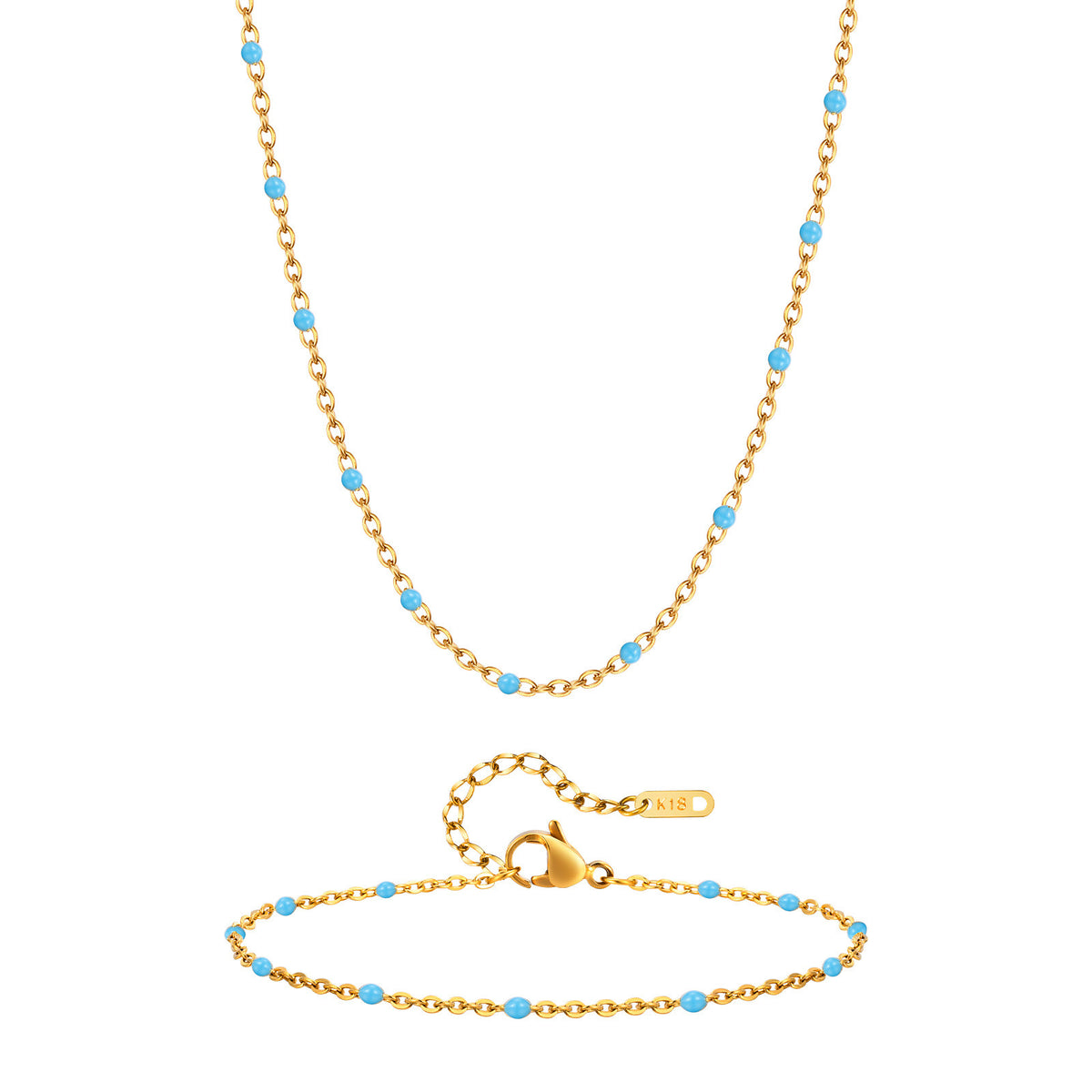 Necklaces Pomeranian Mint Green Stainless Steel Bracelet for Women