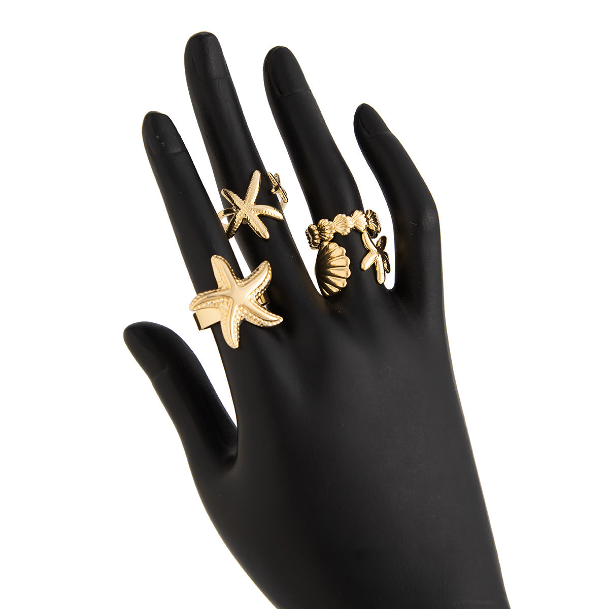 Planderful Vienna Verve Starfish Shell Ring Vacation Style For Women Ocean Inspired Statement Jewelry