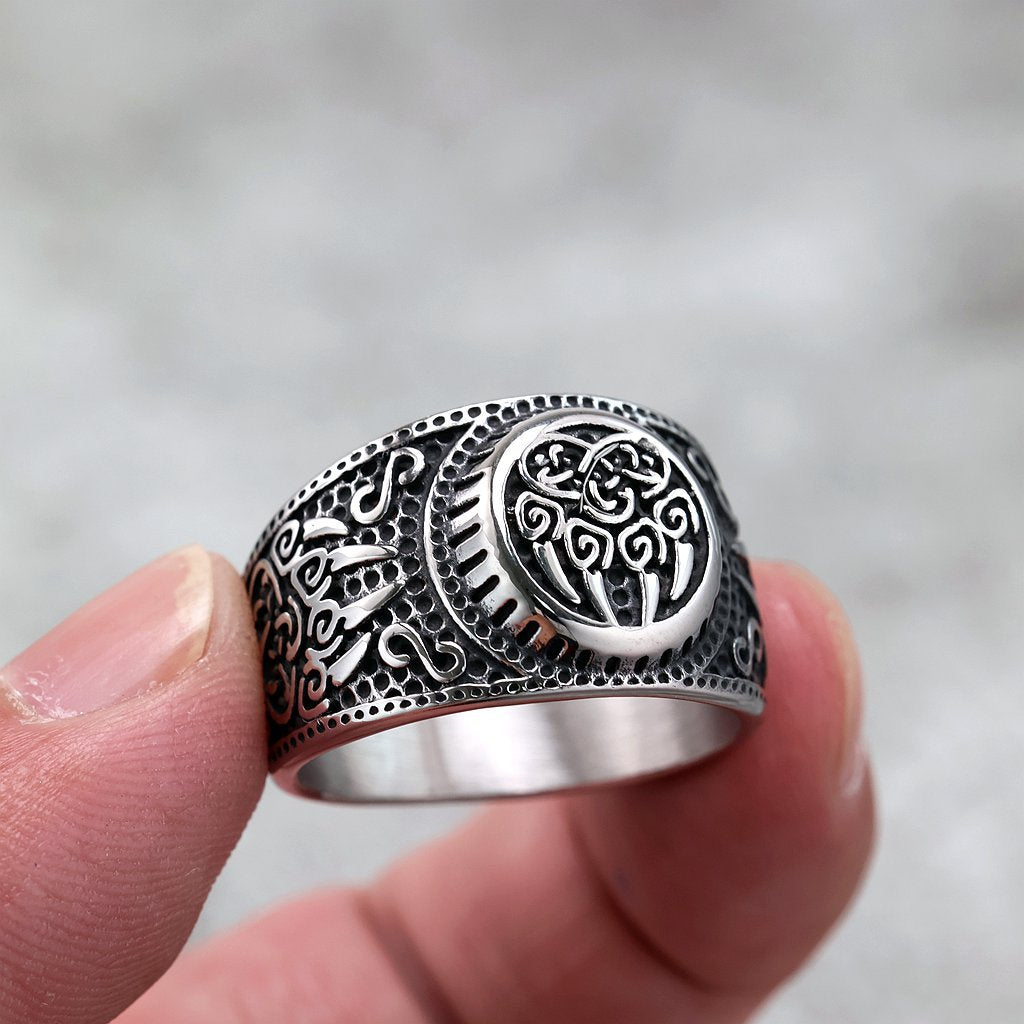 Vintage Nordic Stainless Steel Men's Ring