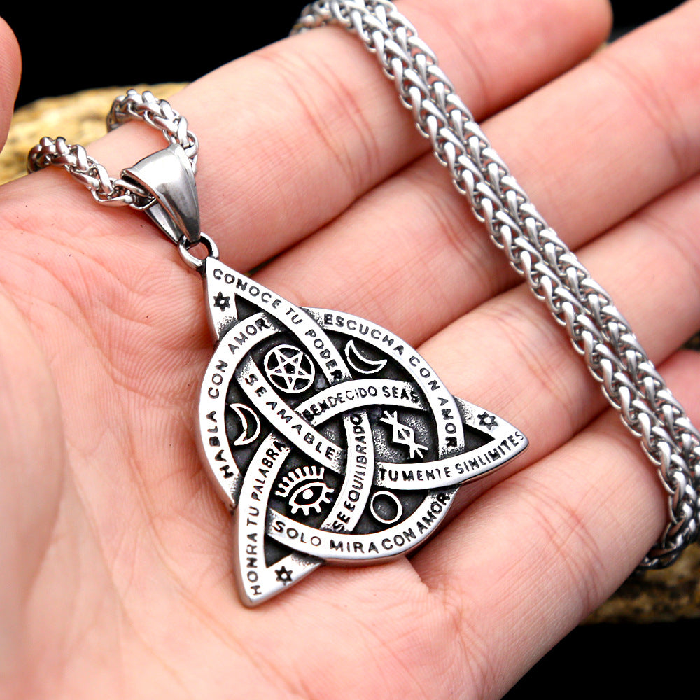 Vintage Celtic Stainless Steel Men's Pendant Necklace