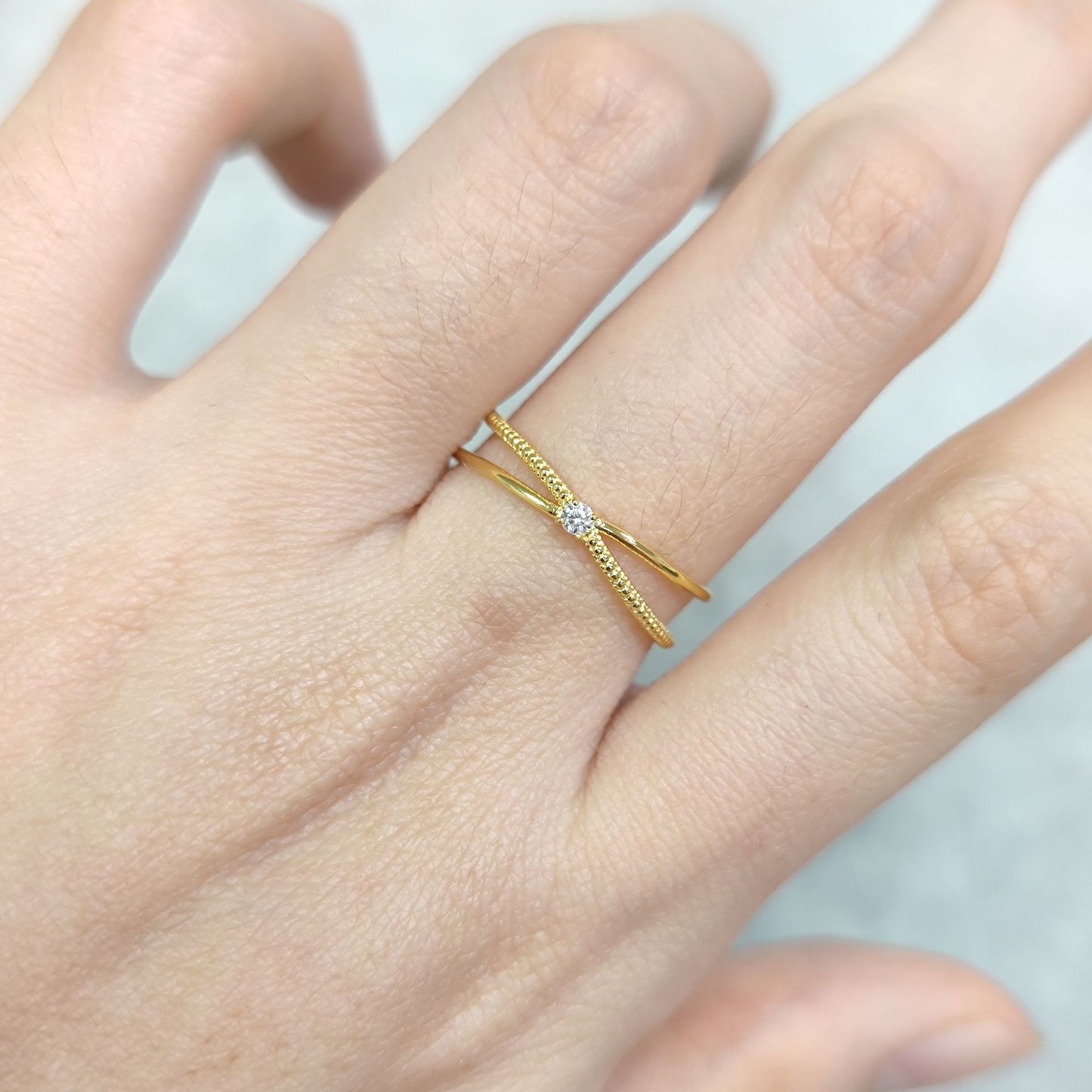 Small Fresh S925 Sterling Silver Moissanite Ring Golden Dawn Series