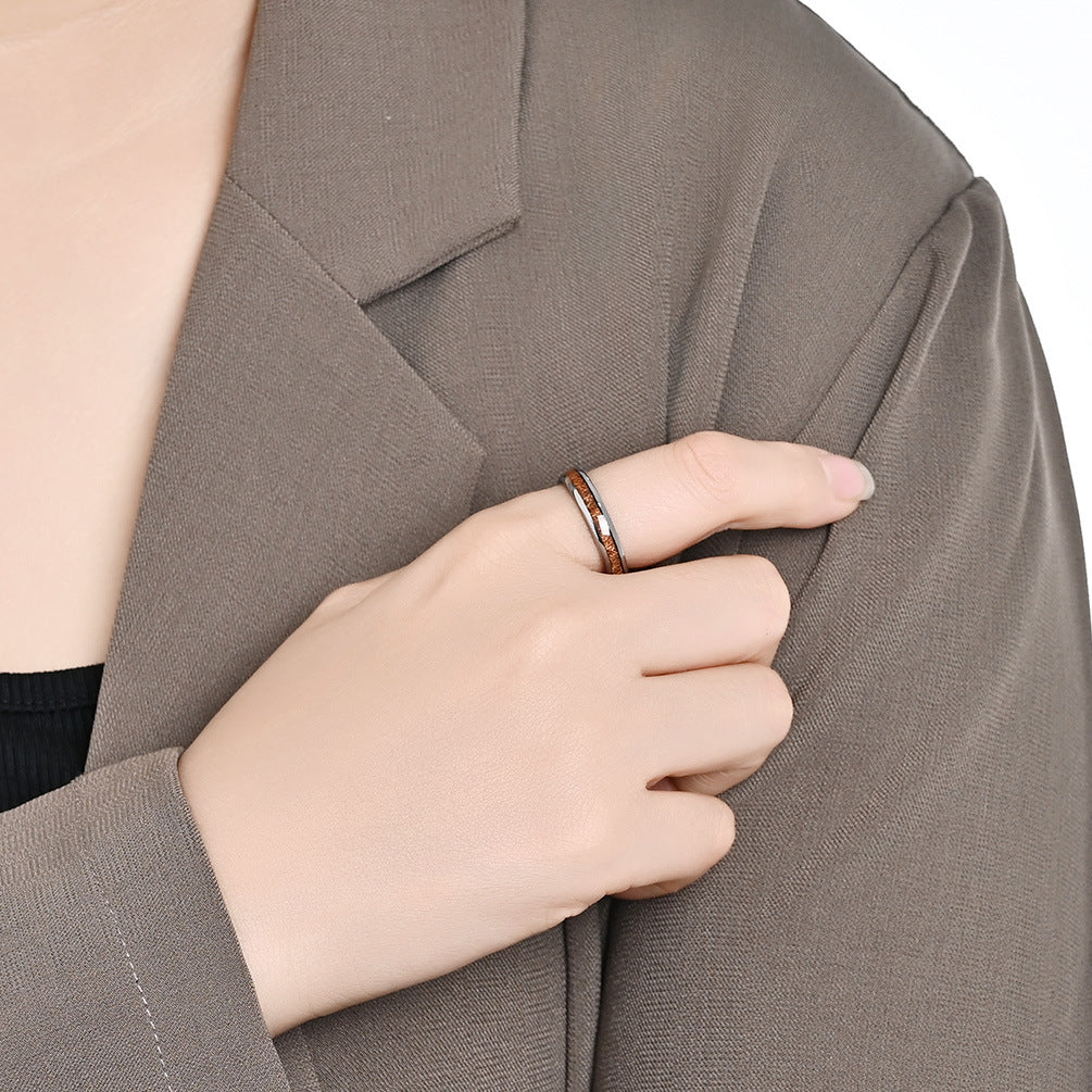 Premium Tungsten Ring Inlaid Wood And Leather 4 6 8mm For Men And Women Planderful Shop