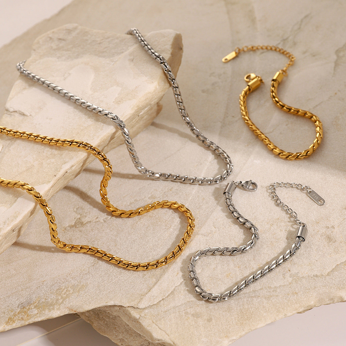 Planderful Jewelry Stainless Steel S Chain Necklace