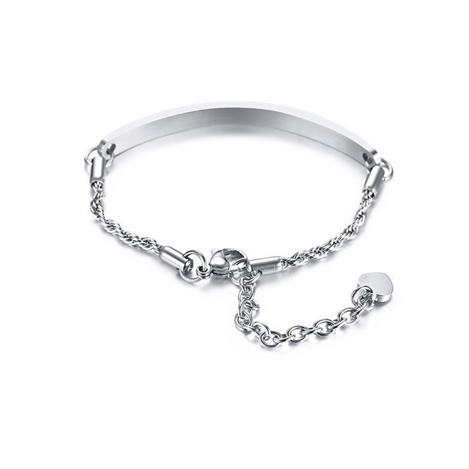 Stainless Steel Bending Plate Corrosion English Bracelet Steel Lady Jewelry Wholesale