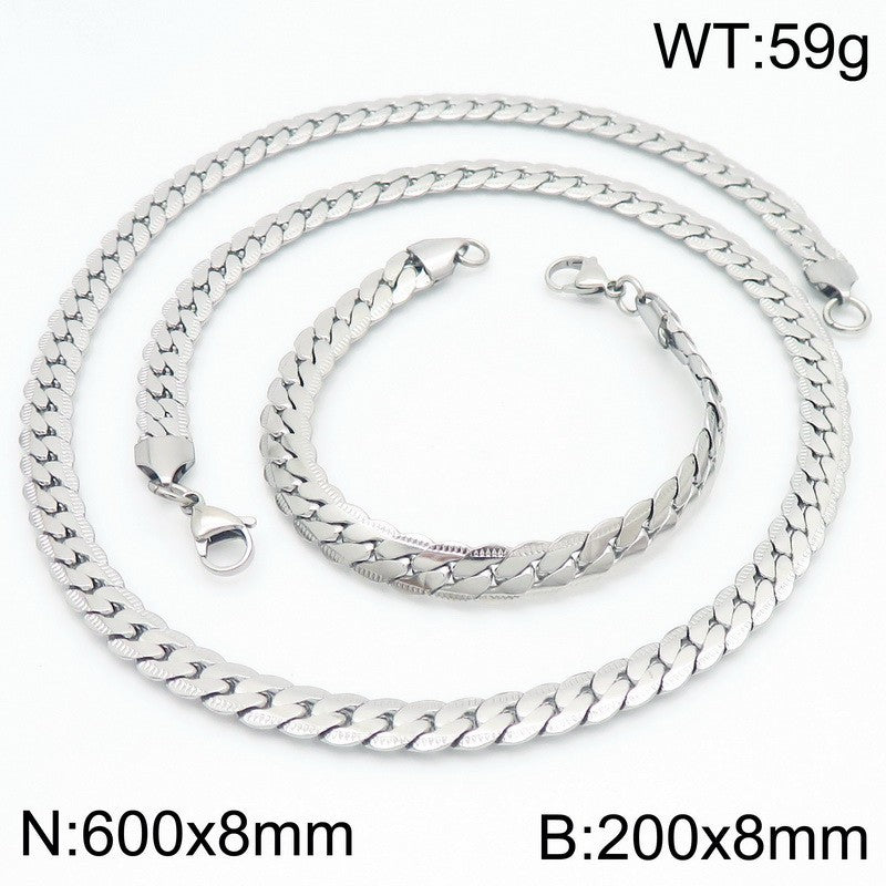 Titanium Steel Necklace For Men Korean Engraved Chain Trend