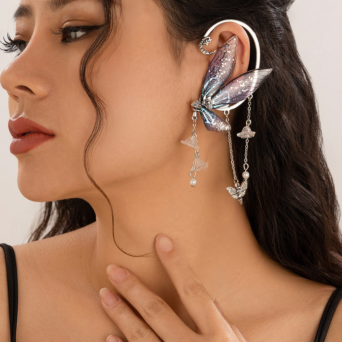 Planderful Elf Ear Earrings Butterfly Outline Wing Statement Jewelry For Women Travelers Vienna Verve