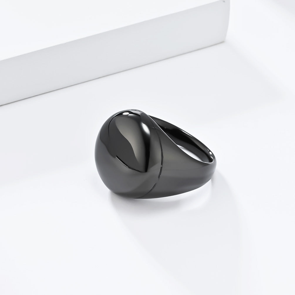 European and American Simple Curved High-Gloss Titanium Steel Ring Gender-Free Fashion Jewelry Wholesale for Men