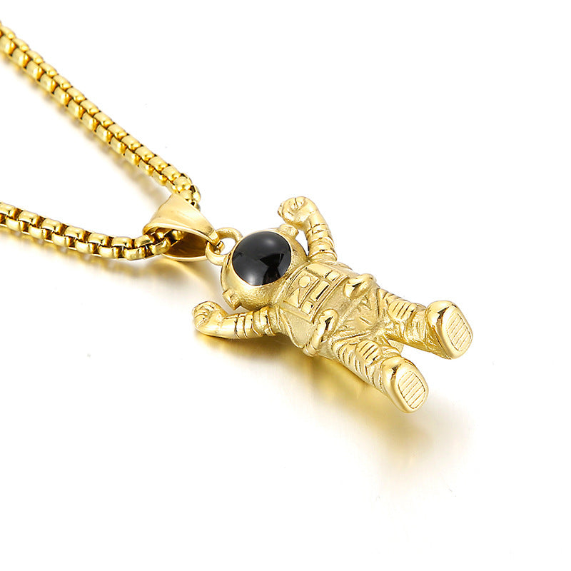 Galactic Style Stainless Steel Astronaut Pendant for Men