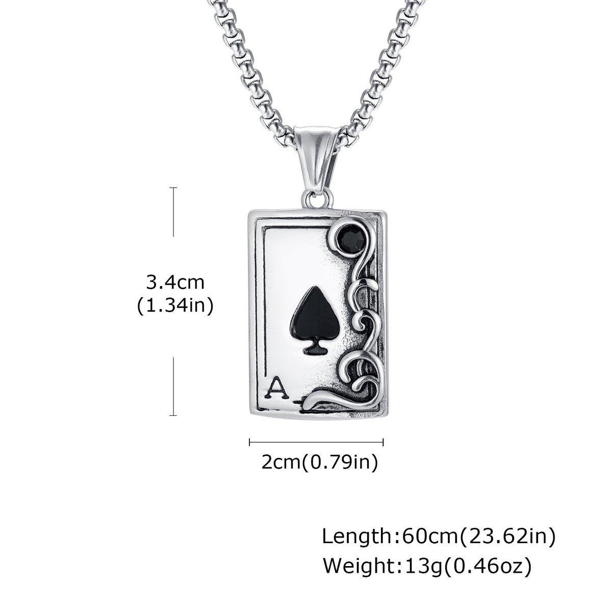 Poker Tide Hip Hop Stainless Steel Pendant